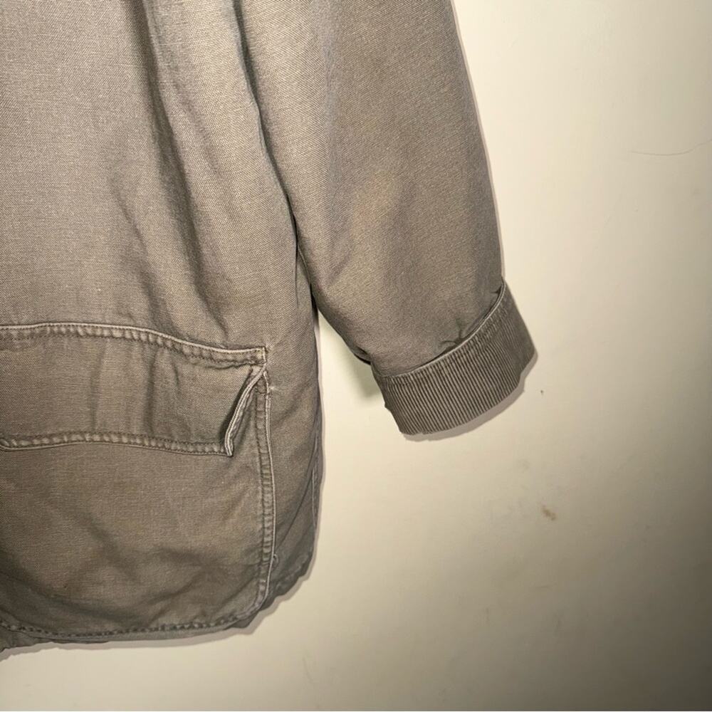 VINTAGE GAP 90s chore barn Jacket w leather collar flannel interior corduroy XL - Picture 5 of 7